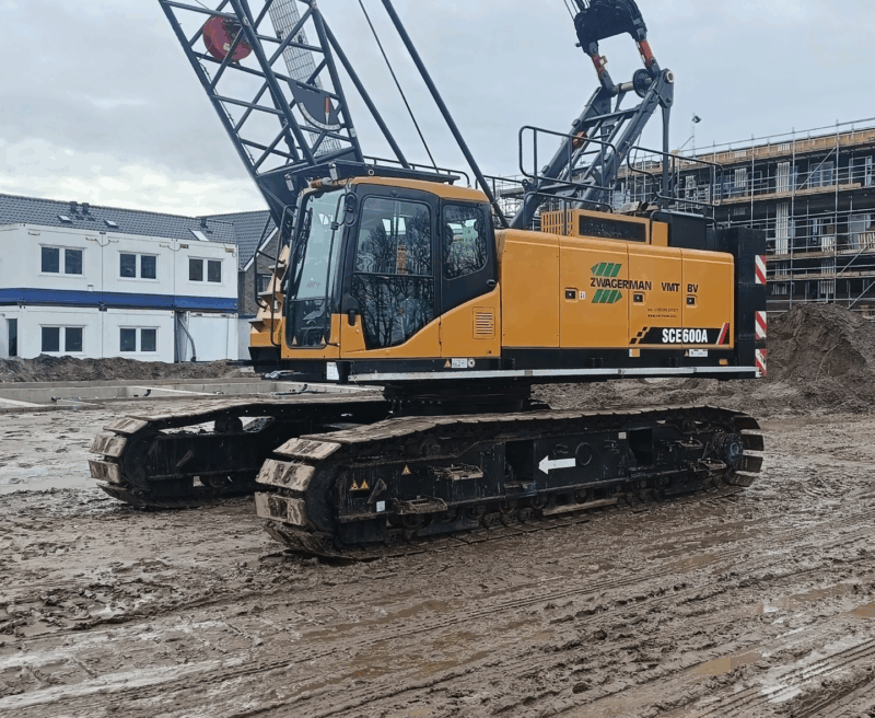 SANY SCE 600A rupskraan uit 2022 in actie op een bouwlocatie