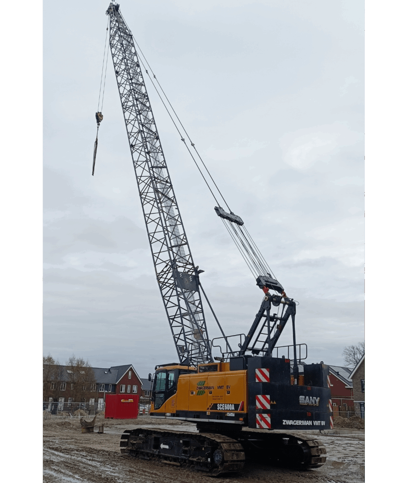 SANY SCE 600A rupskraan uit 2022 in actie op een bouwlocatie